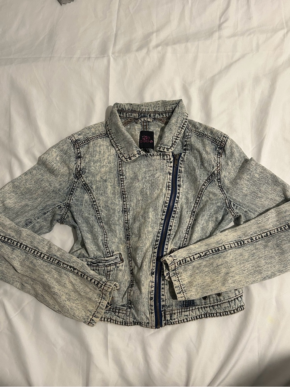 Acid Wash Denim going out  Jacket - bebe